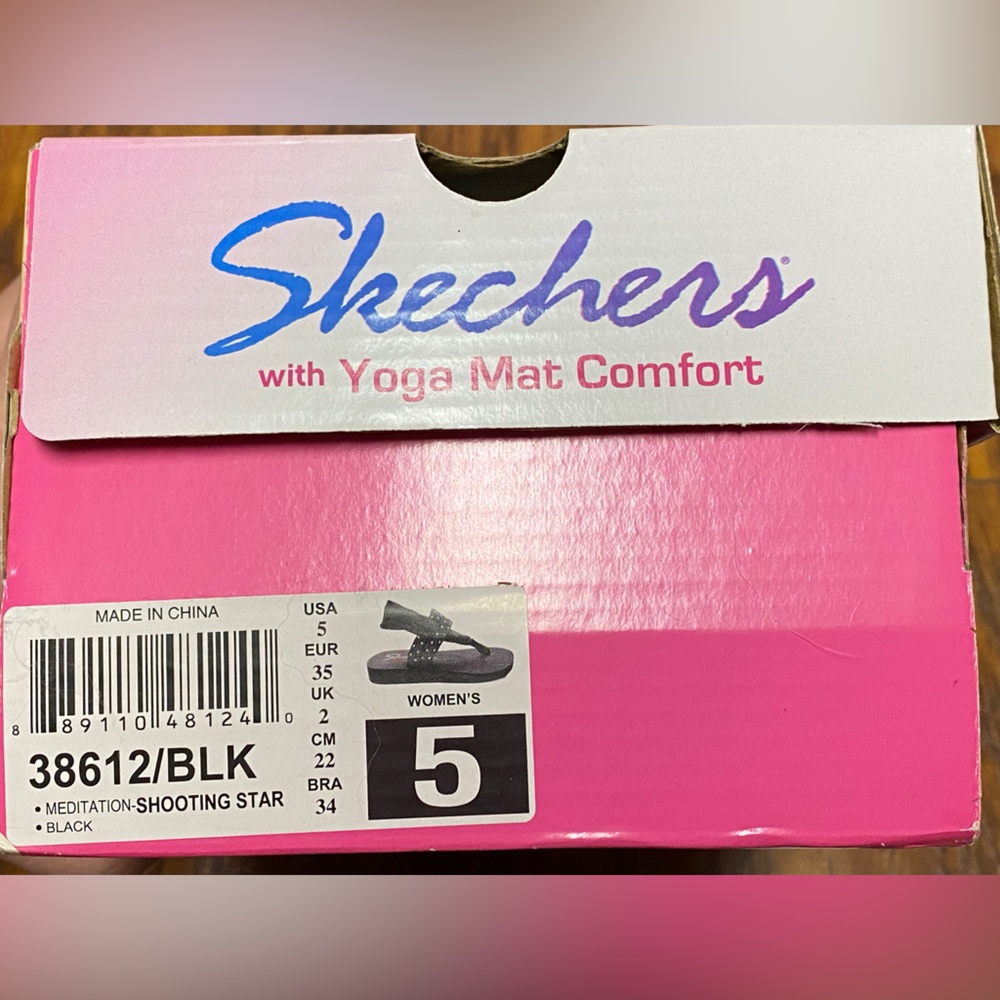 Black Skechers Sandals with Yoga Mat Comfort - Picture 8 of 8